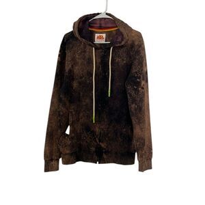 Sundek Brown Tie-Dye Men’s Zip Down Hoodie (Size Large)